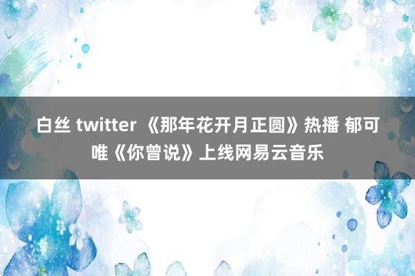 白丝 twitter 《那年花开月正圆》热播 郁可唯《你曾说》上线网易云音乐