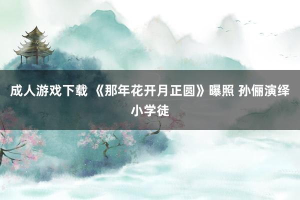 成人游戏下载 《那年花开月正圆》曝照 孙俪演绎小学徒