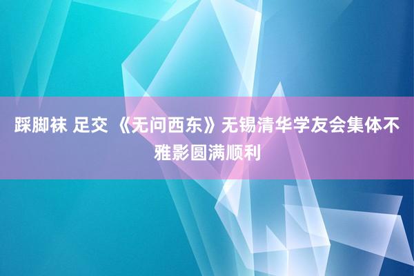 踩脚袜 足交 《无问西东》无锡清华学友会集体不雅影圆满顺利